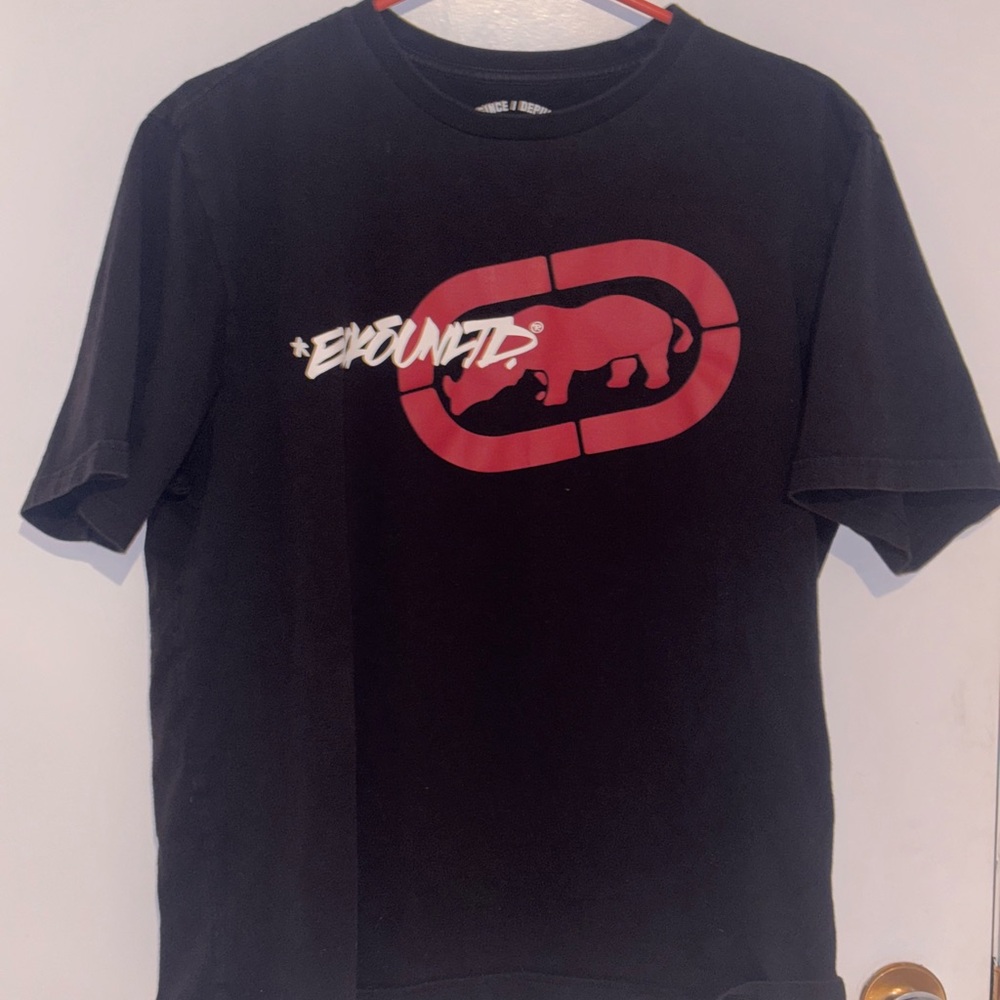 Ecko Unlimited Black T-Shirt with Red Logo